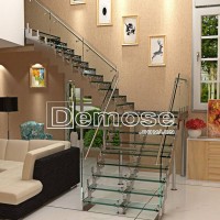 New Style Railing Glass Curved Stairs